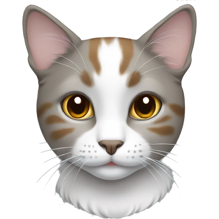 gray/brown/white cat emoji