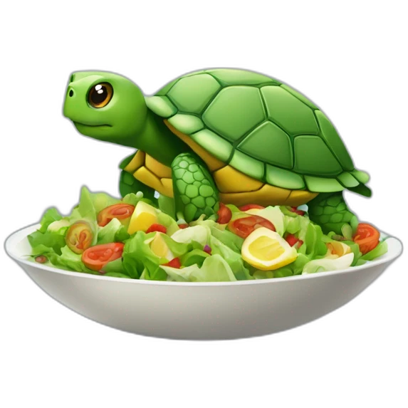 Tortue qui mange une salade  emoji