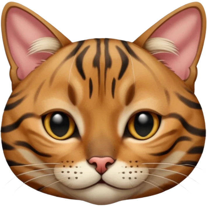 striped bengal cat face sleeping emoji