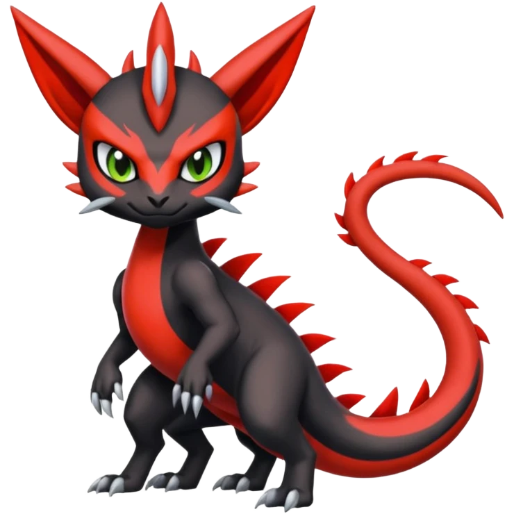 Colorful Cool Badass  Meloetta-Litten-Salandit-Guilmon-Darkrai-Pokémon-Fakémon-fusion-hybrid-creature emoji