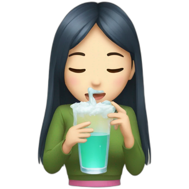 Hina drinking emoji