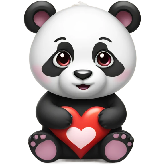 Panda with a heart emoji