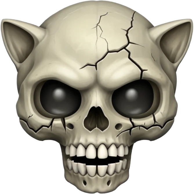 Zombie cat skull emoji