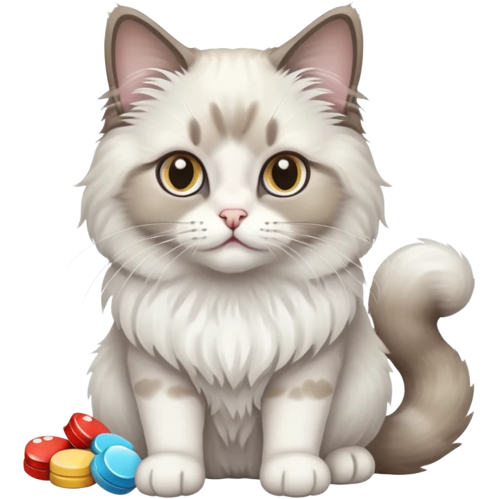 One ragdoll cat selling pills and mushrooms  emoji