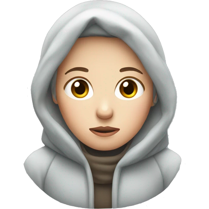 white woman feeling cold emoji
