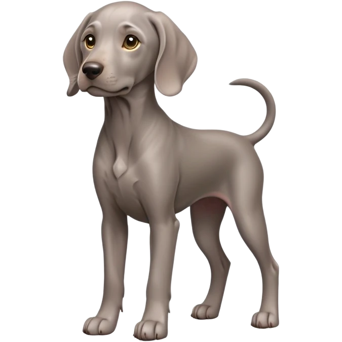 cinematic-noble-weimaraner puppy-full body-emoji on all fours,-poised-and-regal,-with-a-strong,-athletic-build-and-a-lustrous,-well-groomed-grey fur,-deep-set-soulful-brown-eyes,-simplified-yet-sharp-and-sophisticated-features,-highly-detailed, emoji