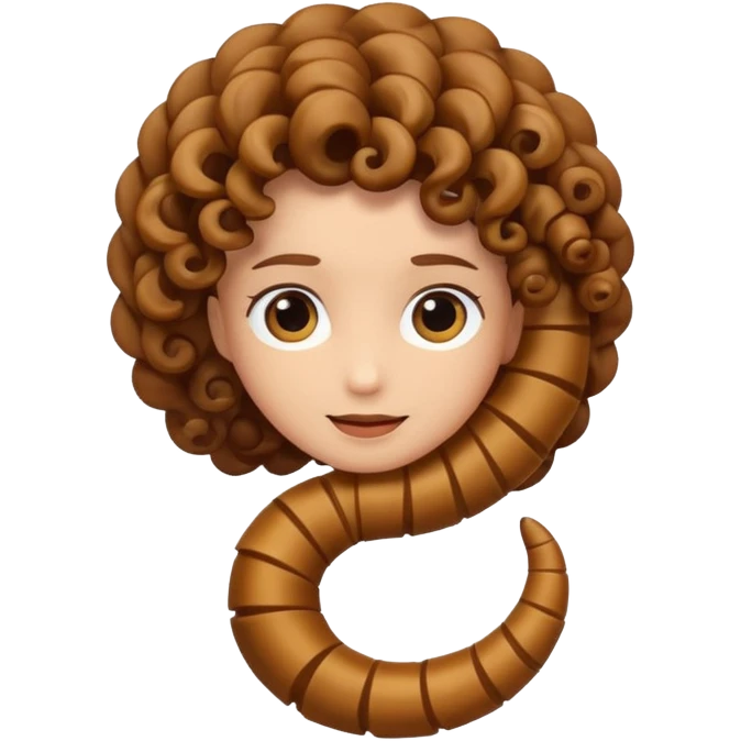 curly hair strand shaped like a spiral emoji
