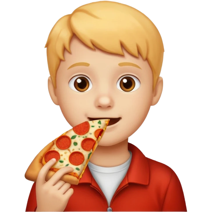 Child with pizza  emoji