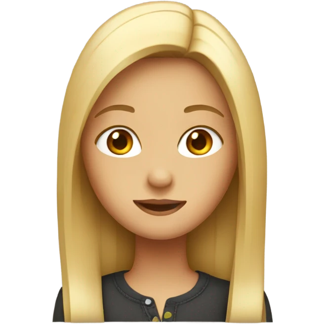 Girl with straight hair emoji