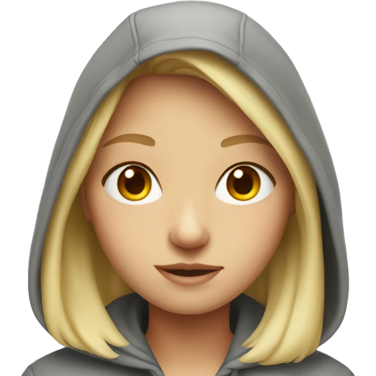 Blonde girl wearing hoodie  emoji