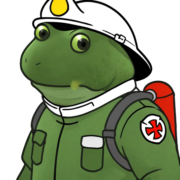 bufo in a fire fighter suit emoji