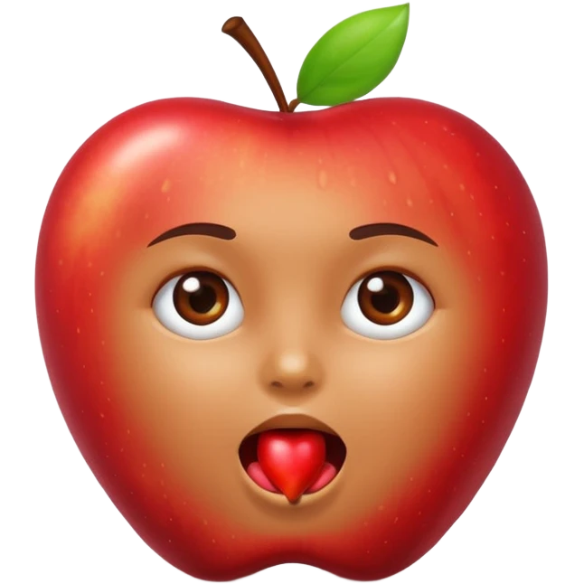 android eating apple emoji