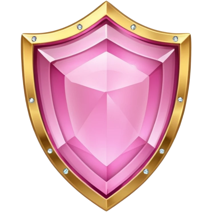 Pink crystal shield golden border emoji