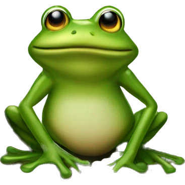 a frog sits under a tree of coins emoji
