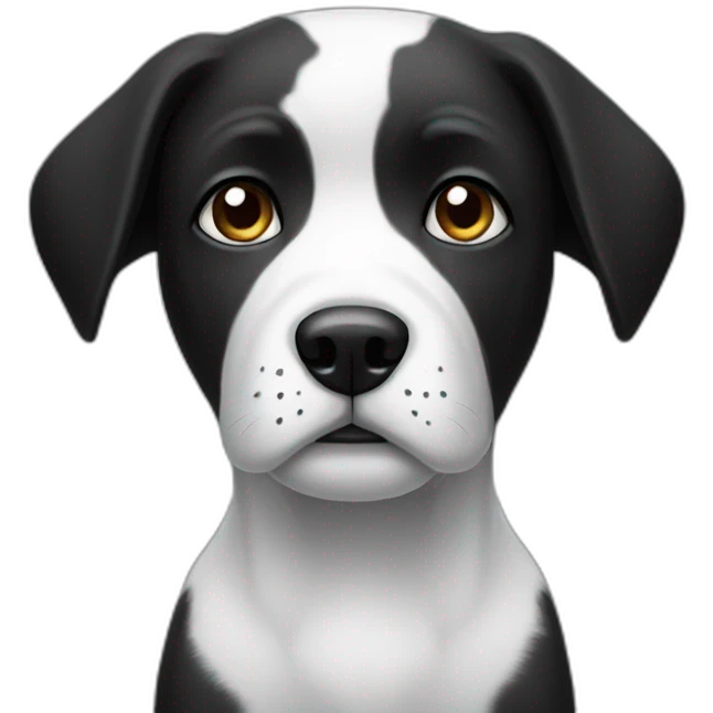 black and white dog sad emoji