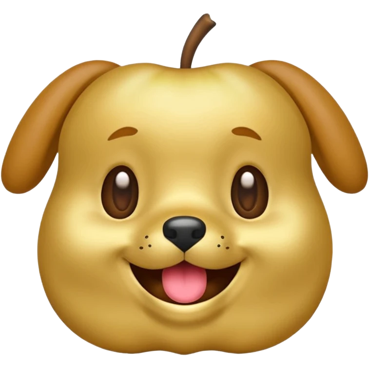 um cachorro feliz, estilo emoji apple emoji
