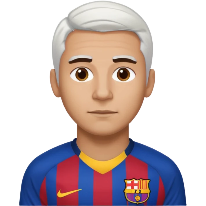 araujo футболист с белыми волосами и коричневыми бровями  в футболке барселоны emoji