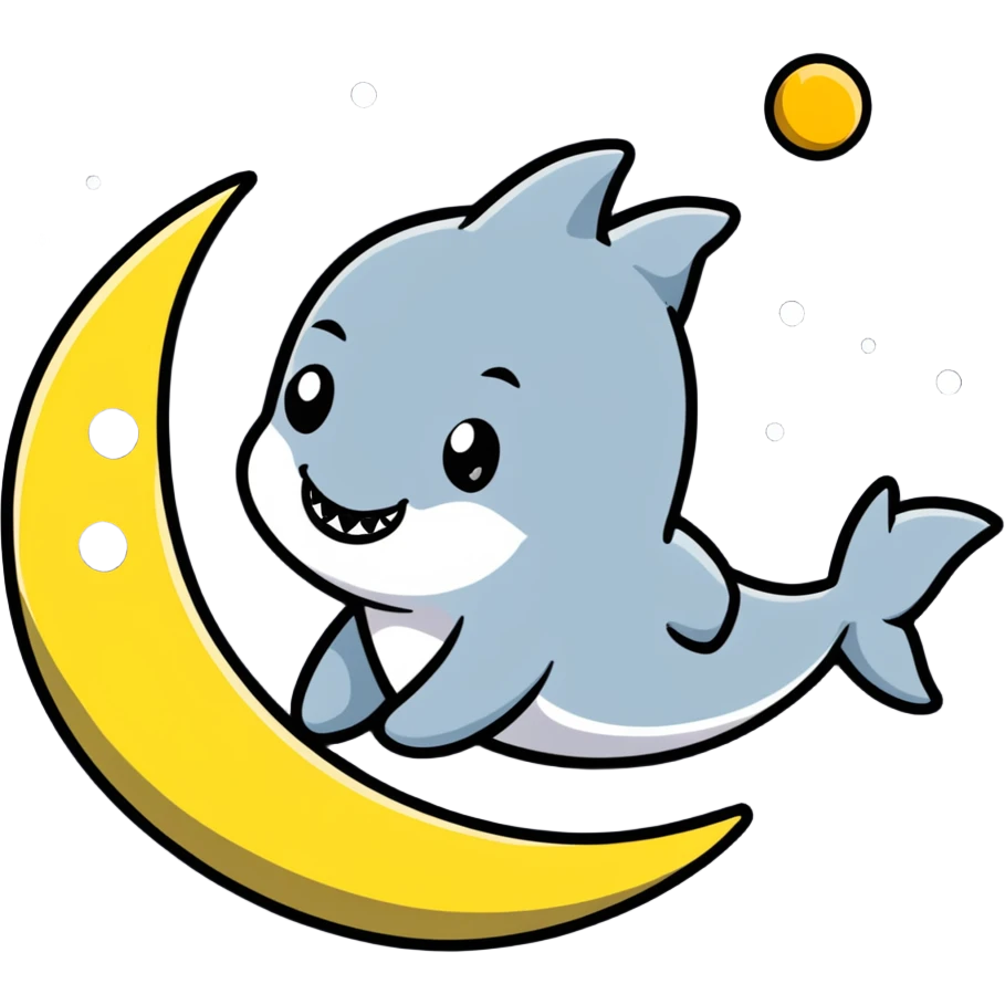 Baby shark on the moon emoji