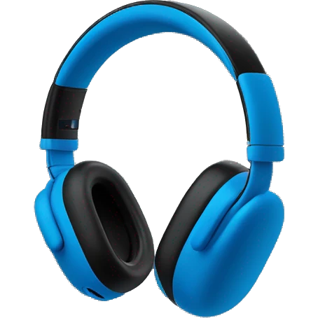 Headset AirPods Max blue on black background  emoji