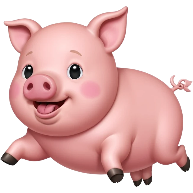 pig flying Through air emoji
