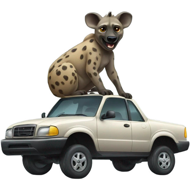 hyena on car emoji