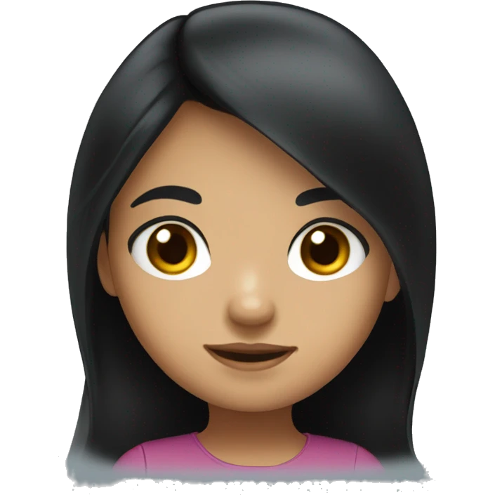 Cute hispanic girl with big eyes and long black hair emoji