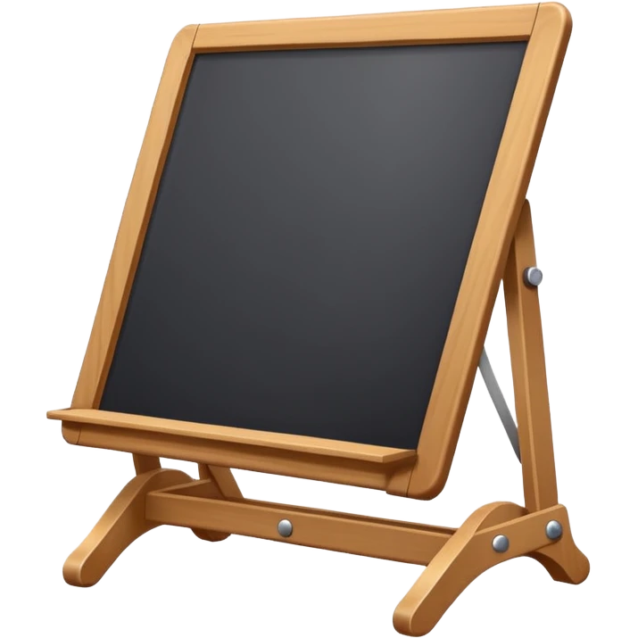 drawing board with classic wooden frame，front side emoji
