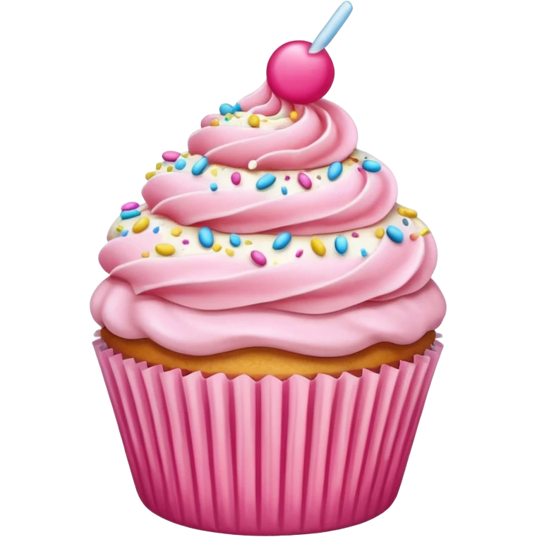 Cupcake with pink icing emoji