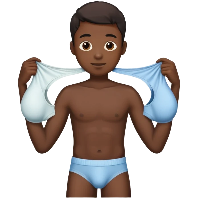 black boy dressed holding underwear  emoji