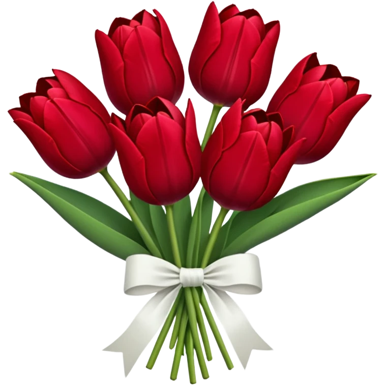 Dark red tulip bouquet emoji