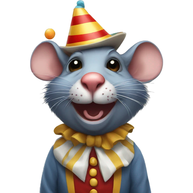 rat dressed as a clown emoji