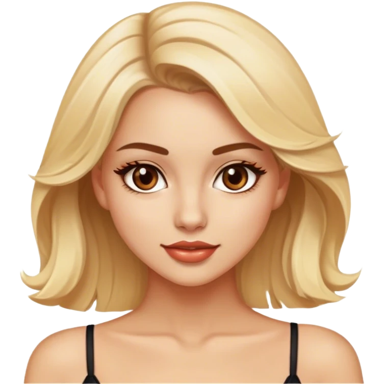 Pretty Blonde model, brown eyes, salsa dance emoji