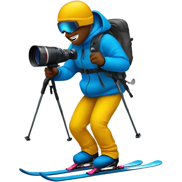 Skier filming emoji