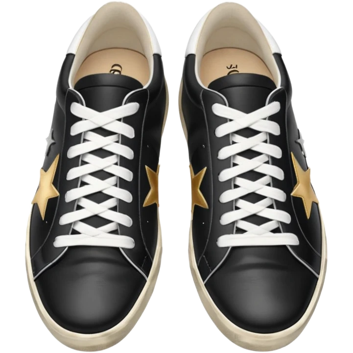 golden goose sneakers black and white emoji
