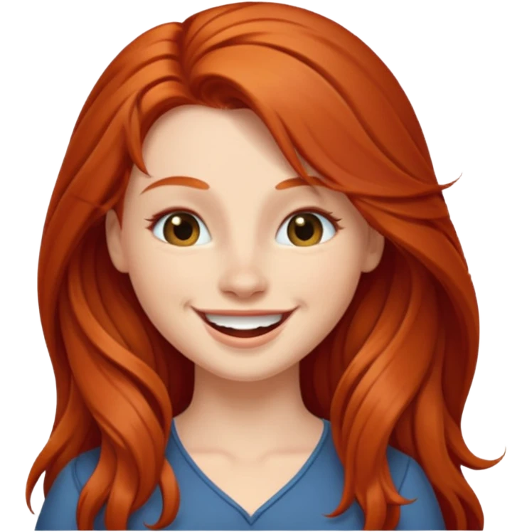 Long haired redhead winking  emoji