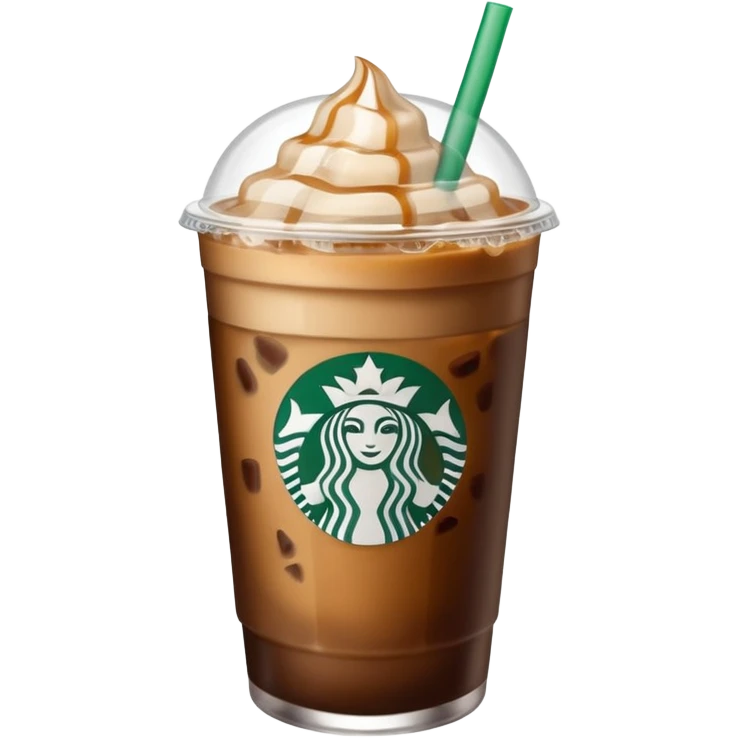 Starbuck ice coffee with ice cubes emoji