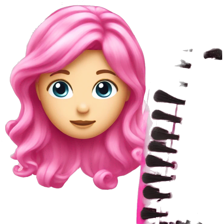 Pink princess hair brush emoji