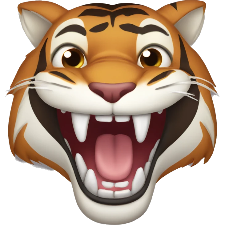 Brown tiger with gigantic fangs emoji