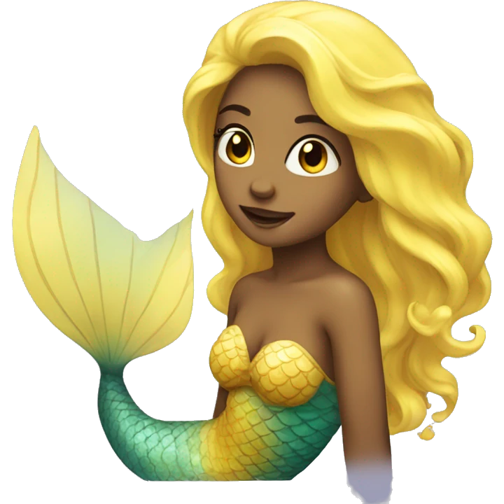 Beautiful yellow mermaid emoji