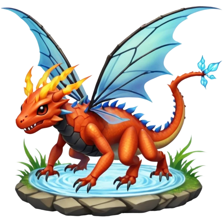 Elemental Bug-Fairy-Water-Electric-Fire-Ground-Rock-Steel-Grass-Flying-Dragon-Fighting-type natural realistic elegant cool handsome beautiful pretty badass Pokémon-Fakémon-creature emoji