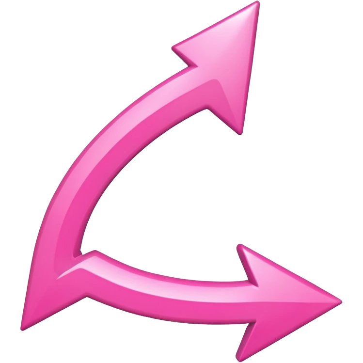 Pink curved go back arrow emoji