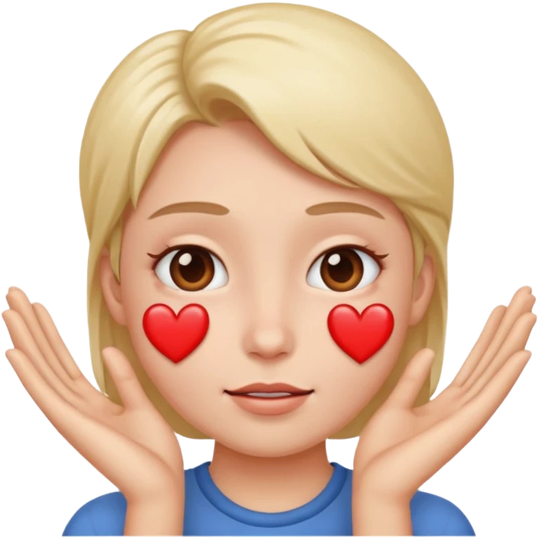 Heart eyes with hands on face emoji