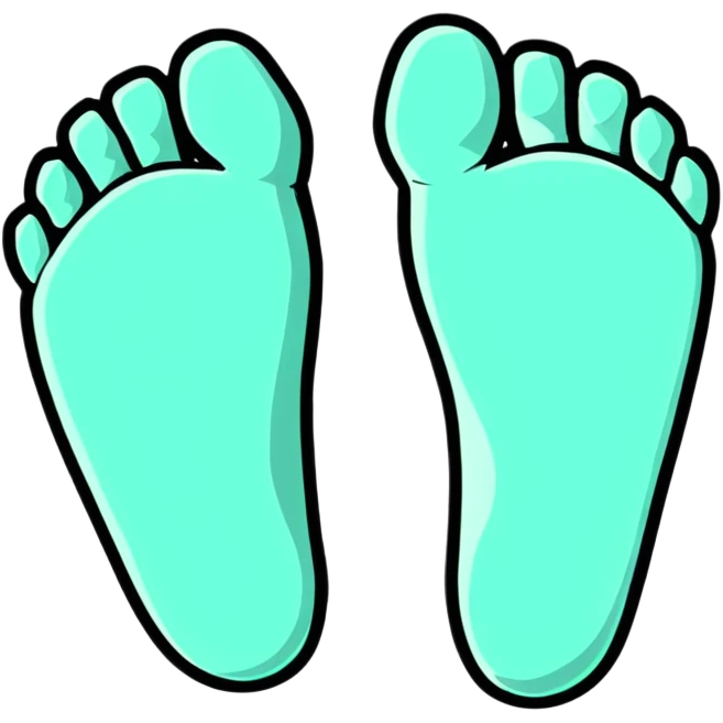 colorful foot with toes widely splayed out emoji