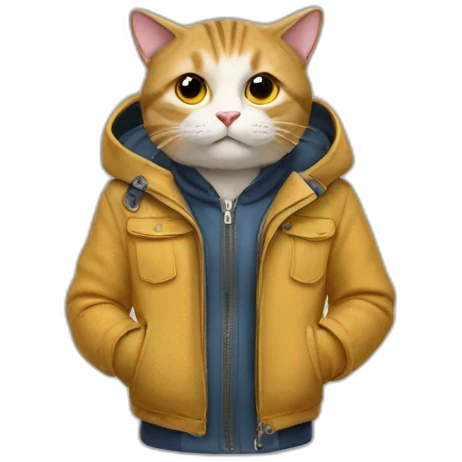 Cat wearing jacket  emoji