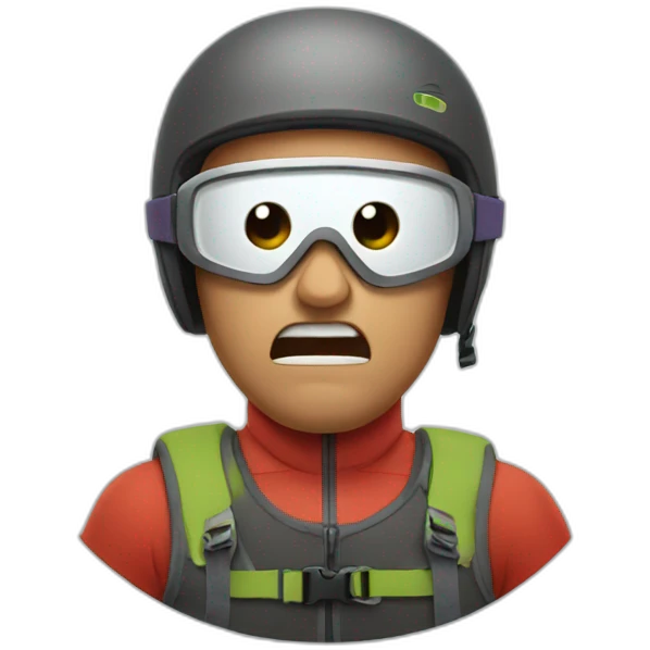 angry man skiing emoji