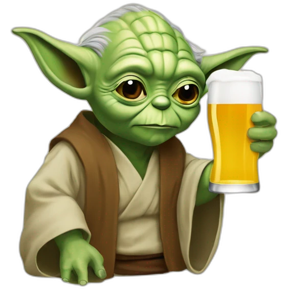 Yoda buvant une bière emoji