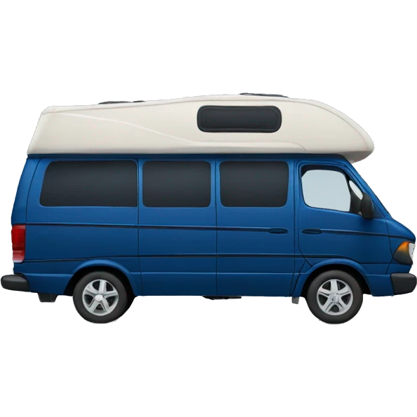 A dark blue Mercedes Camping van, no tent  emoji
