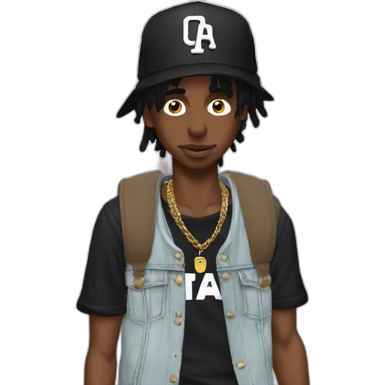 playboi carti wearing Anonymous club hat emoji
