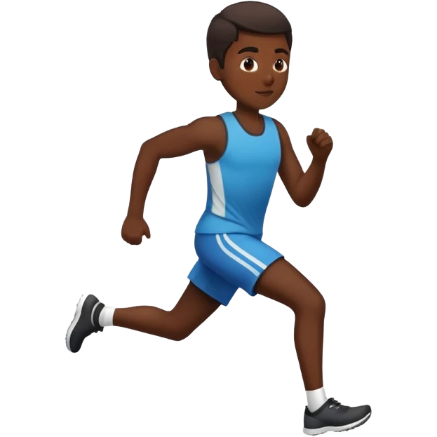 person running, dark skin tone emoji