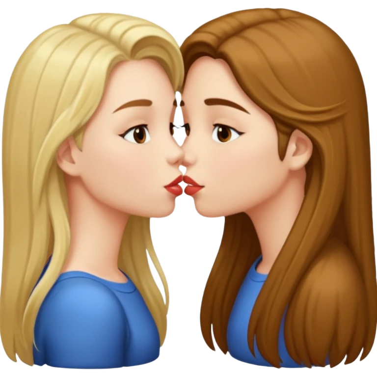 two naked girls kissing emoji